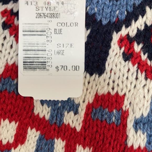 Chaps long sleeve sweater with fair isle like print L - Picture 8 of 14